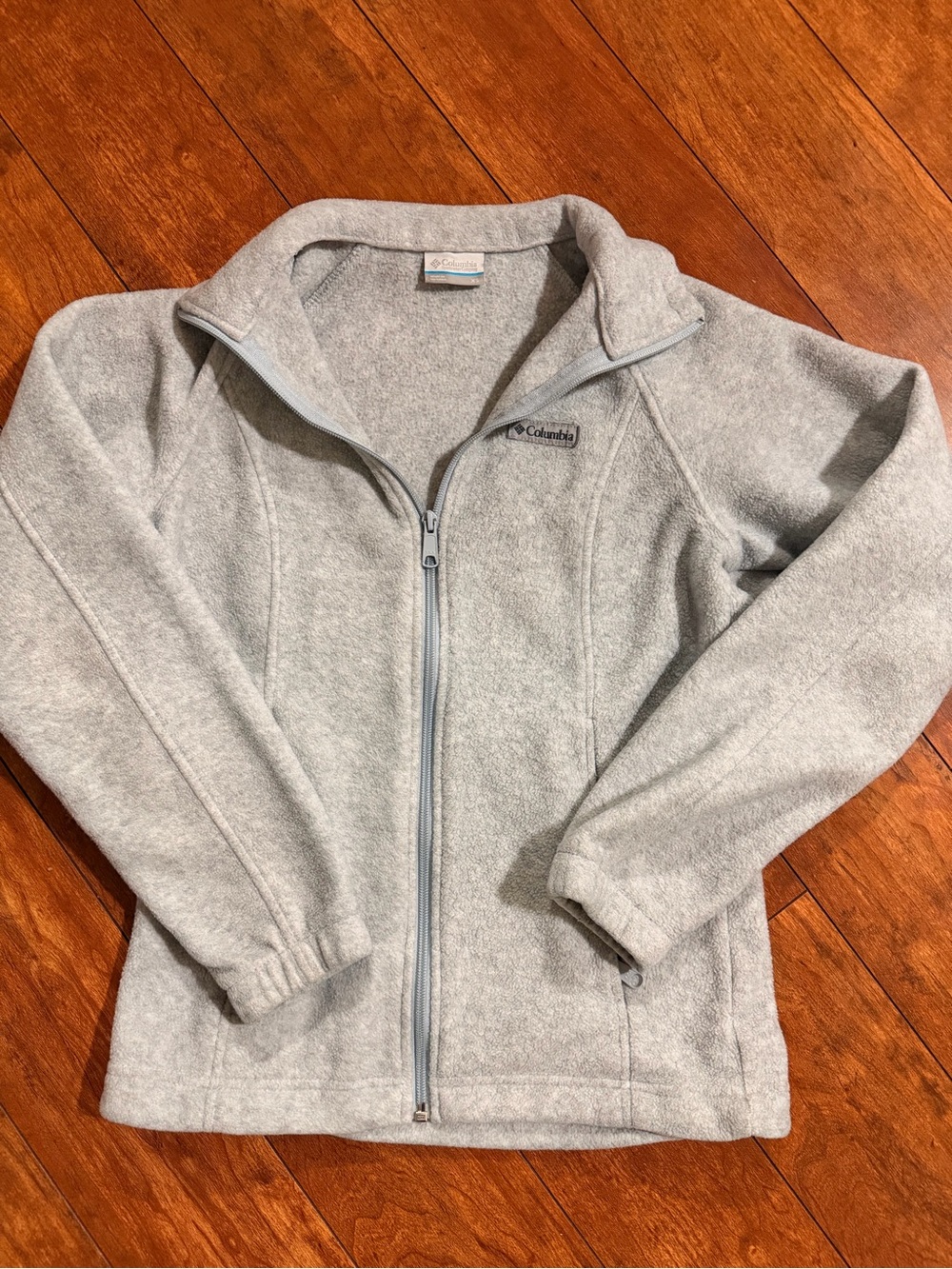 Columbia Womens Light Gray Full-Zip Fleece Jacket